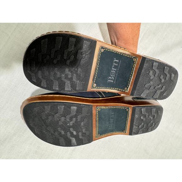 Womens Born Banyan Clogs Mules Navy Blue Indigo Suede Leather 10M NIB - Picture 4 of 9